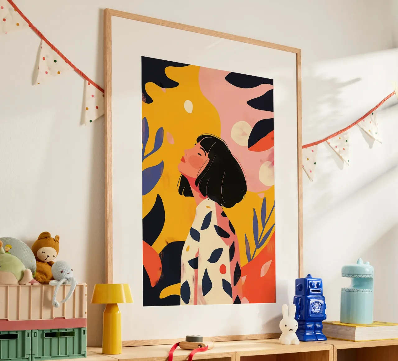 Buenos días sol | Mujer en estilo boho poster con marco de plástico de Autofocus