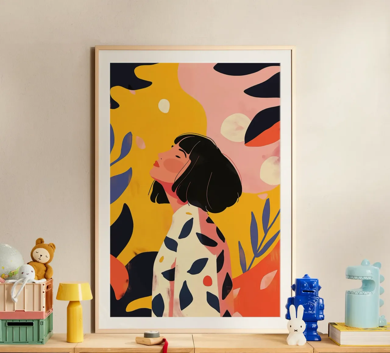 Buenos días sol | Mujer en estilo boho poster con marco de plástico de Autofocus