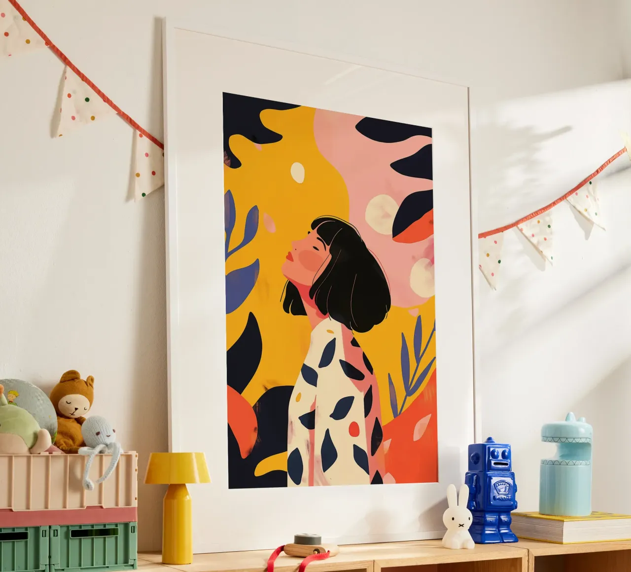 Buenos días sol | Mujer en estilo boho poster con marco de plástico de Autofocus