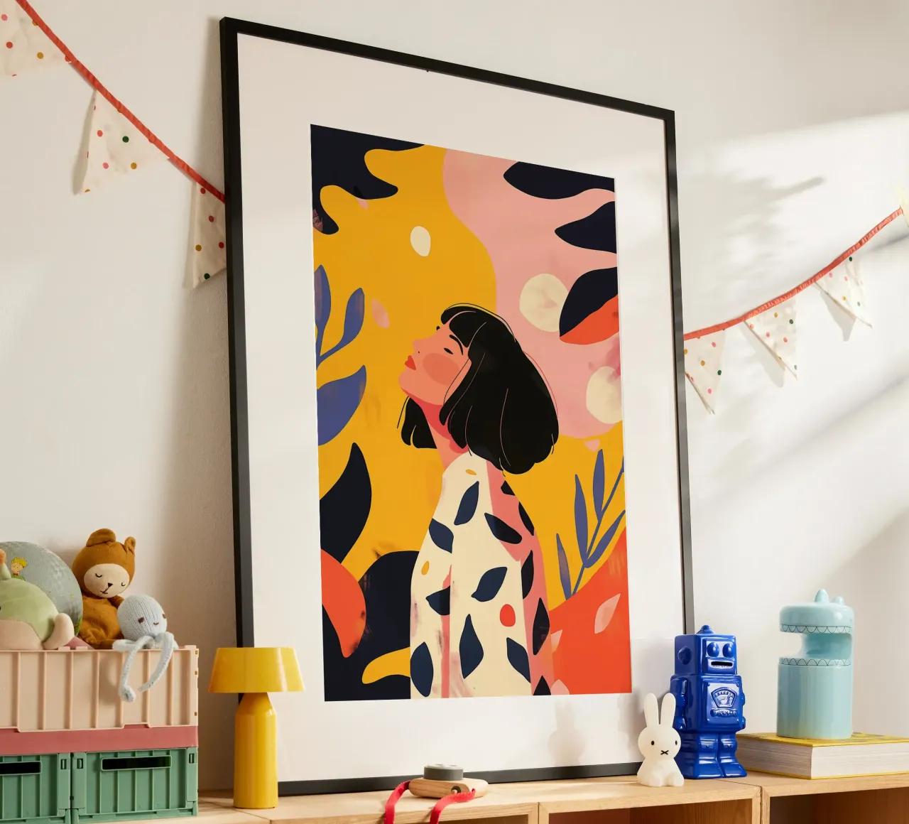 Buenos días sol | Mujer en estilo boho poster con marco de plástico de Autofocus