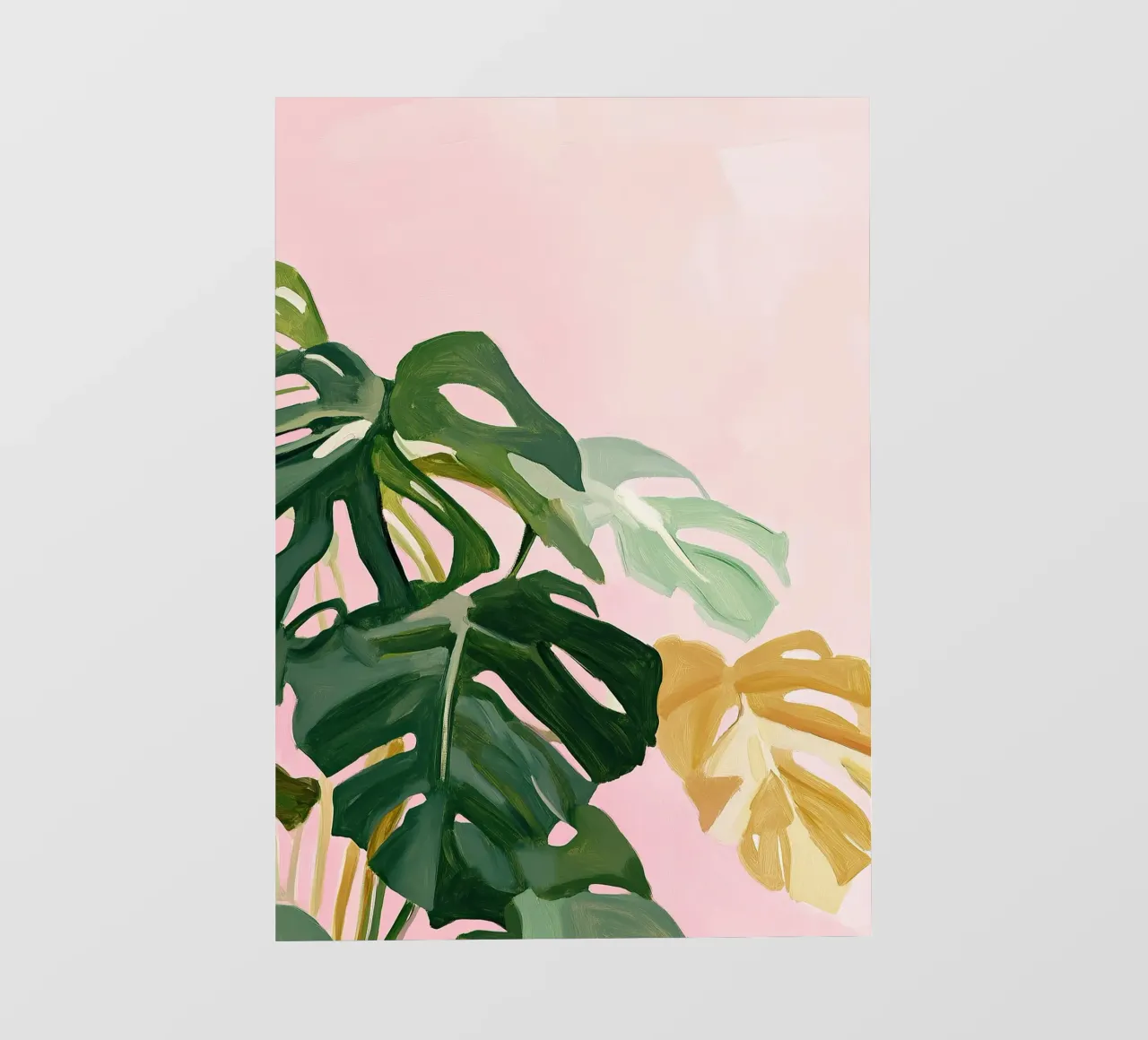 Monstera Botanical Pink Preppy pellicola backlit da Euphoria Theresa