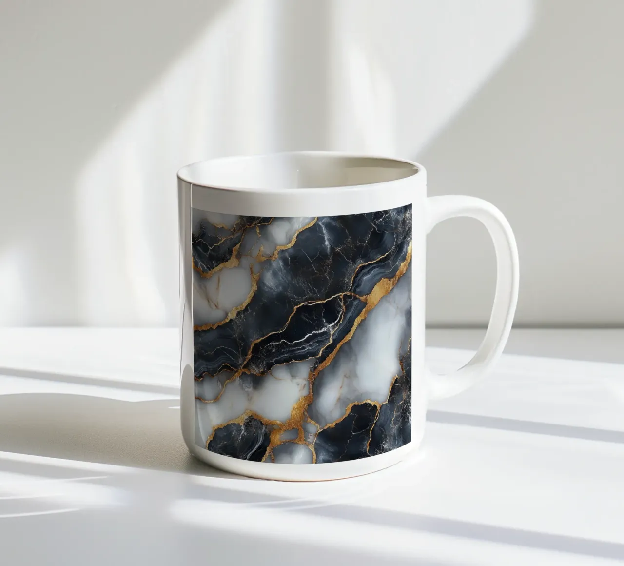 Black And White Glamour Girly Trend Agate ceramic mug by Modern Muse