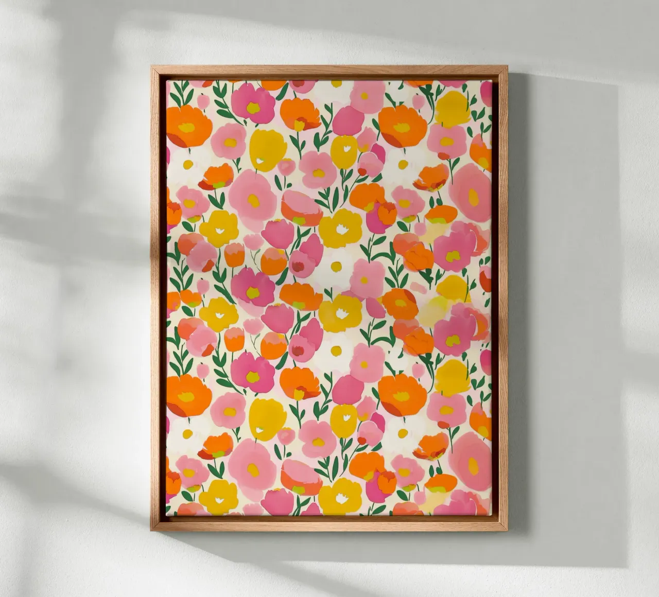 Vintage Botanisch Kleurrijke Klaproos Voorjaarsbloem Impressionisme canvas met Baklijst van Gentle Echoes Art