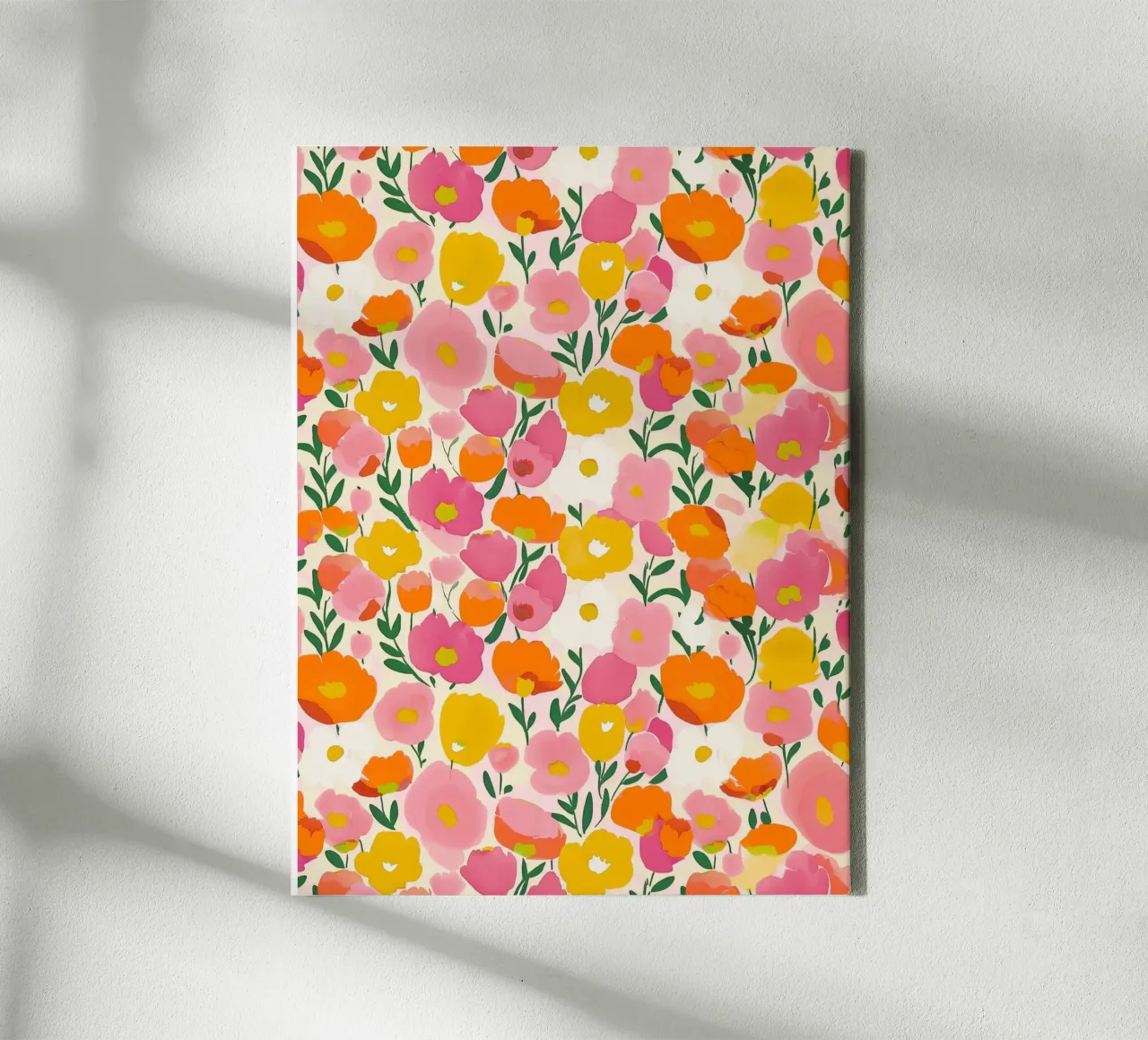 Vintage Botanisch Kleurrijke Klaproos Voorjaarsbloem Impressionisme canvas met Baklijst van Gentle Echoes Art