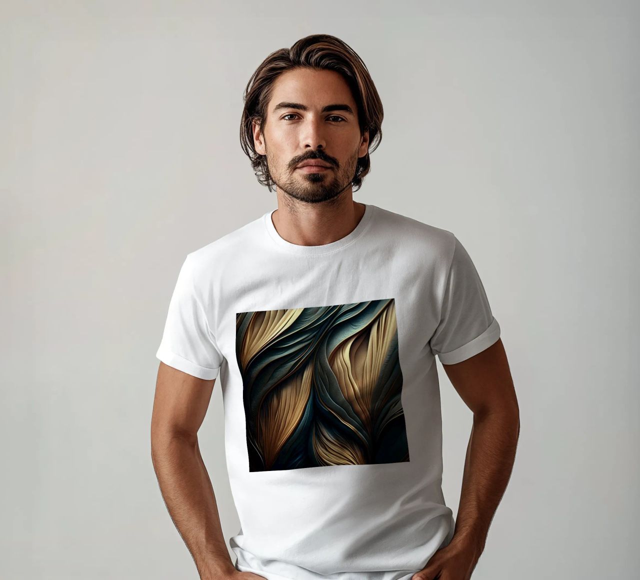 Abstract Modern Luxury Feather Shapes Texture t-shirt by Modern Muse