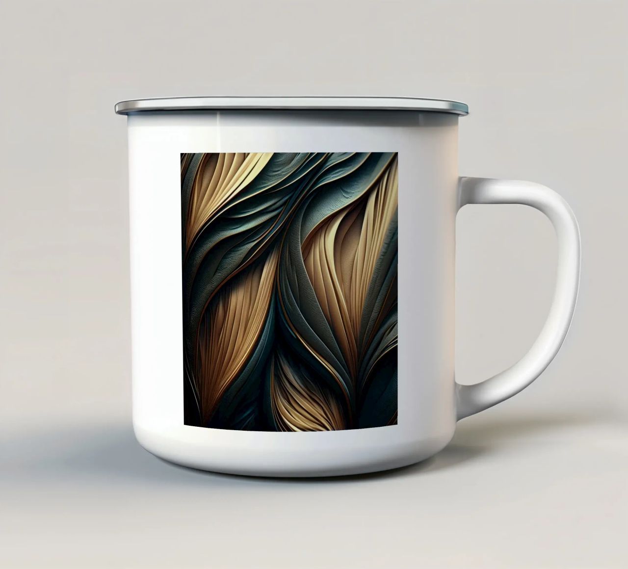 Abstract Modern Luxury Feather Shapes Texture enamel mug by Modern Muse