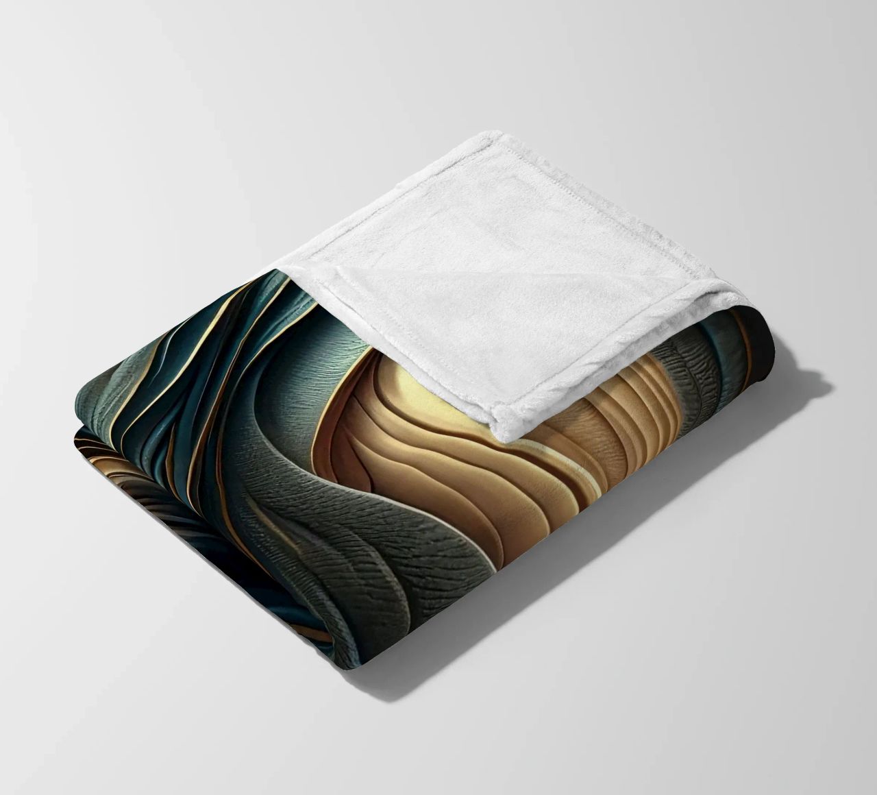 Abstract Modern Luxury Feather Shapes Texture fleece blanket by Modern Muse