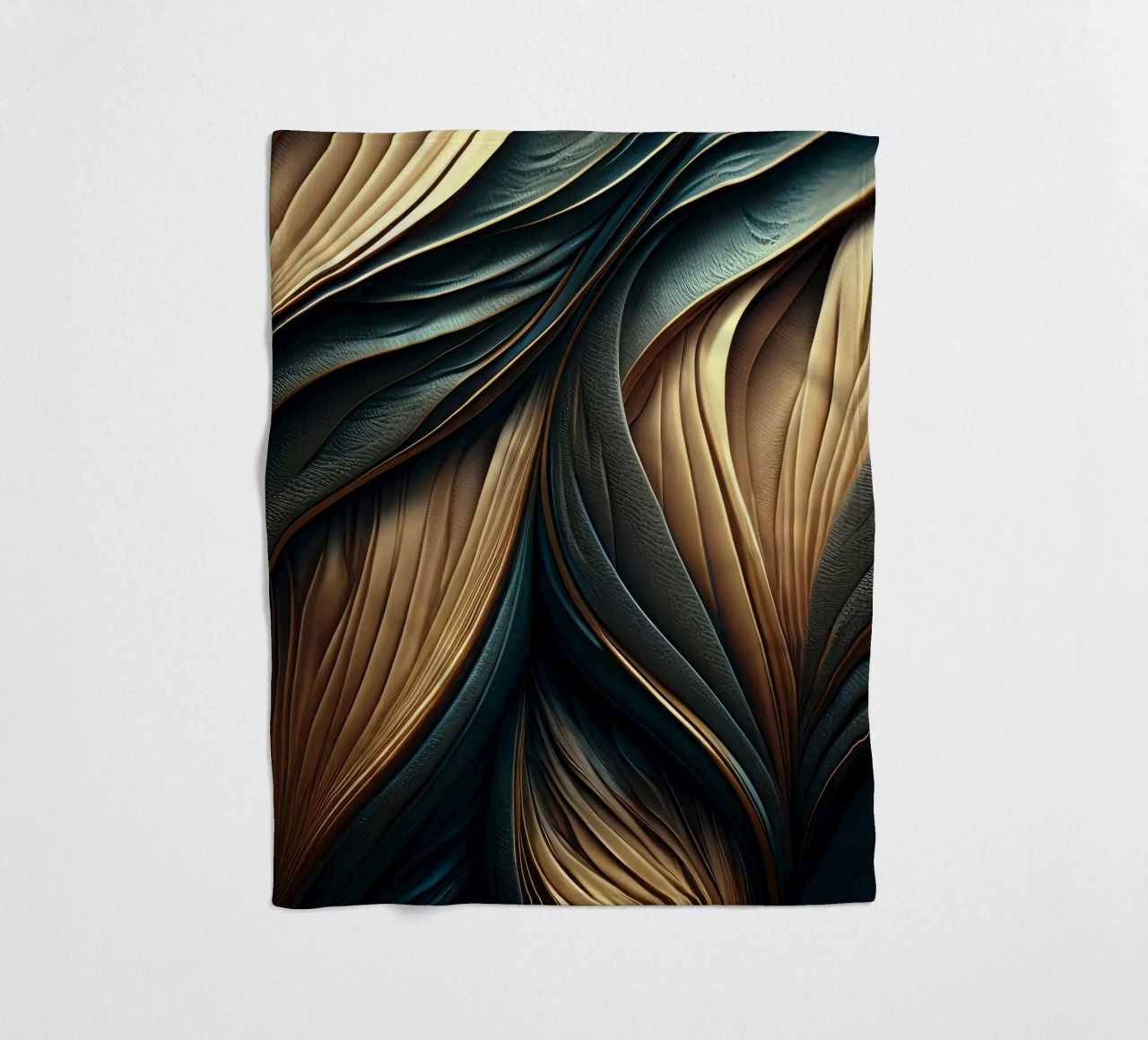 Abstract Modern Luxury Feather Shapes Texture fleece blanket by Modern Muse