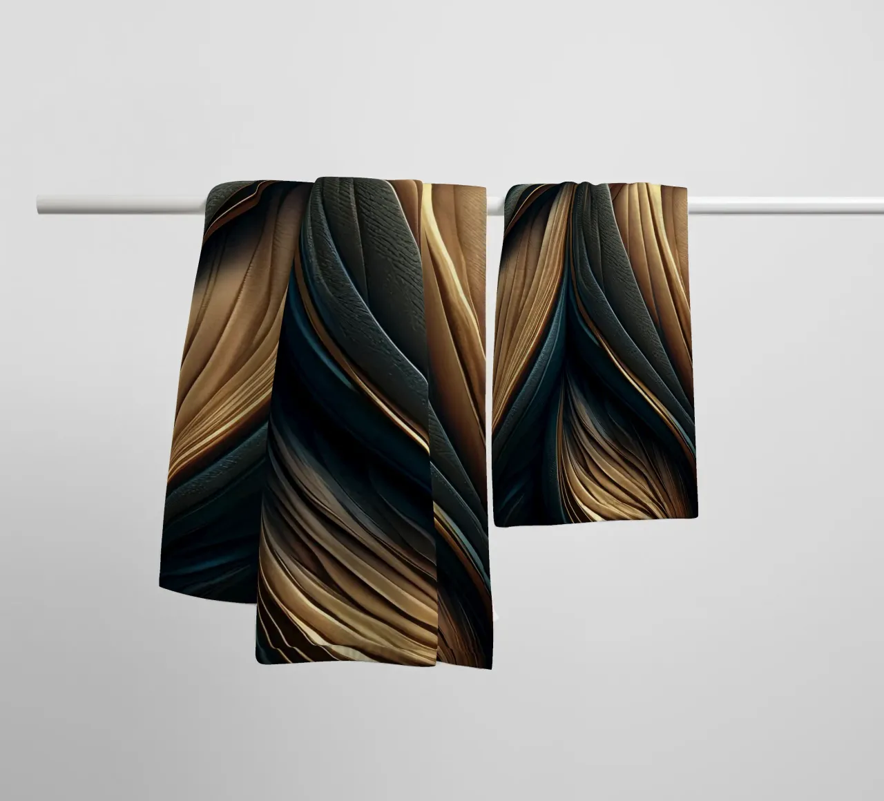 Abstracte moderne luxe veer vormen textuur badhanddoek van Modern Muse