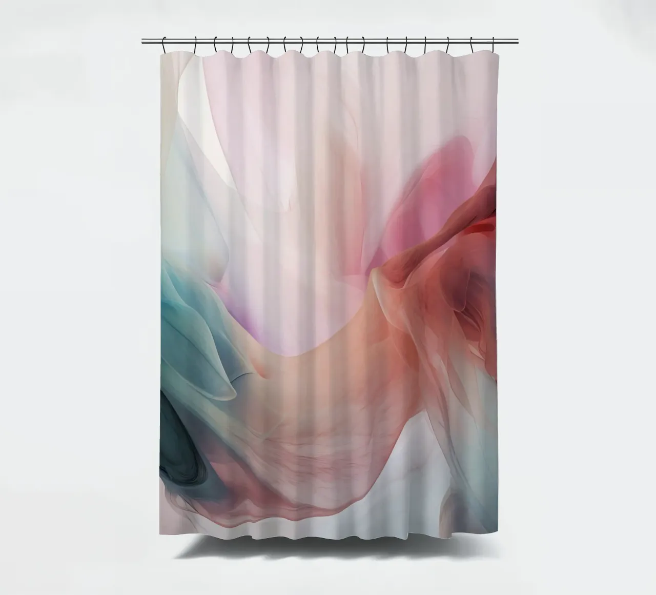 Pastel Clouds And Rainbow Pastel Color Gradient shower curtain by Modern Muse