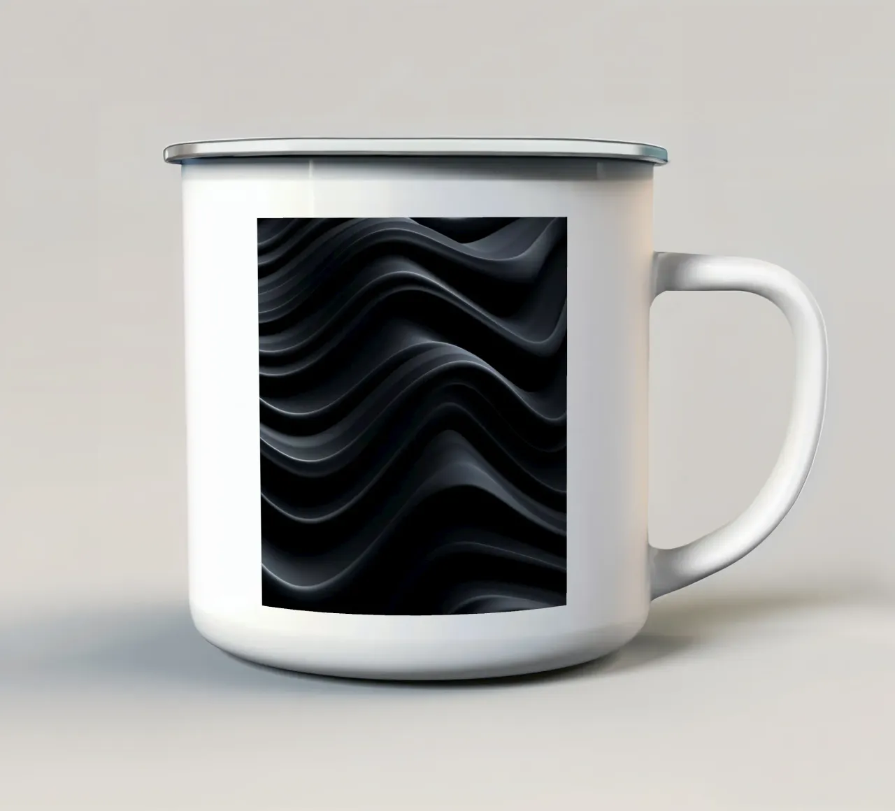 Onde nere tazza in smalto da Modern Muse