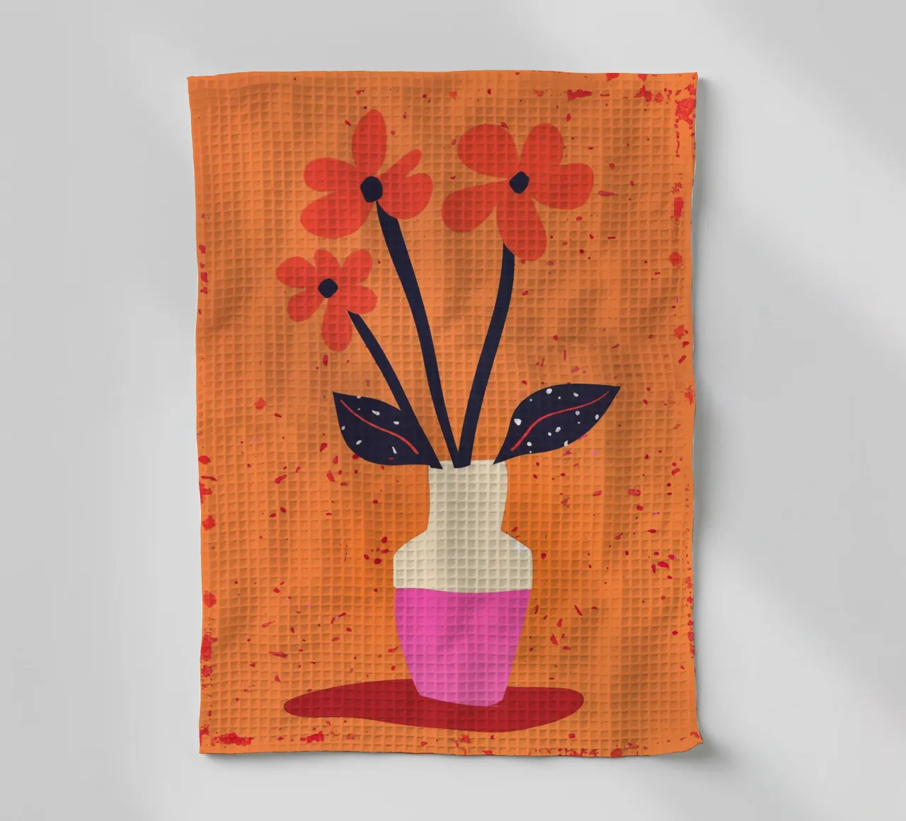 Natura morta rosa arancio con tre fiori canovaccio da cucina da Autofocus