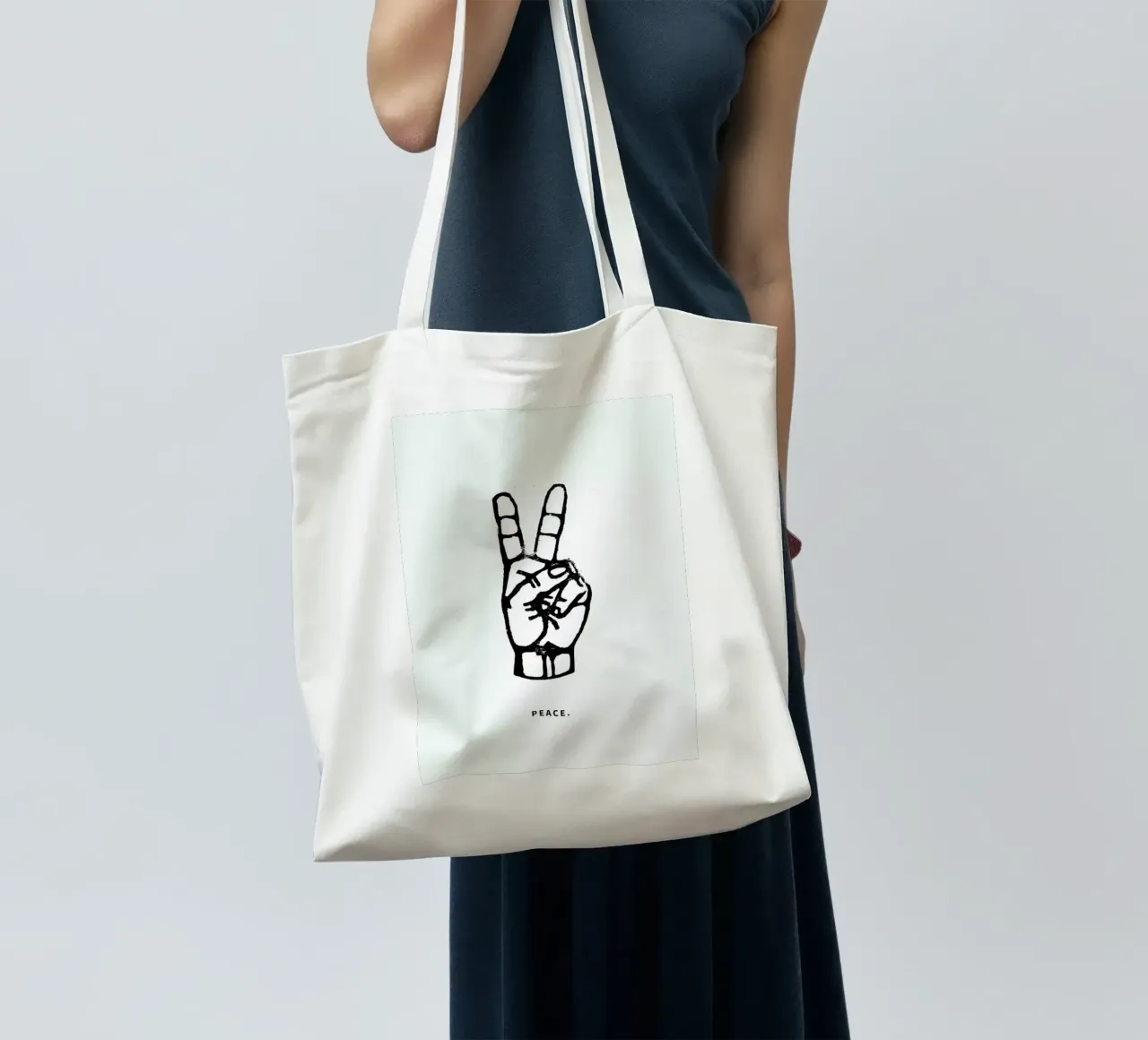 Peace jute draagtas van GIGI ICÔNE