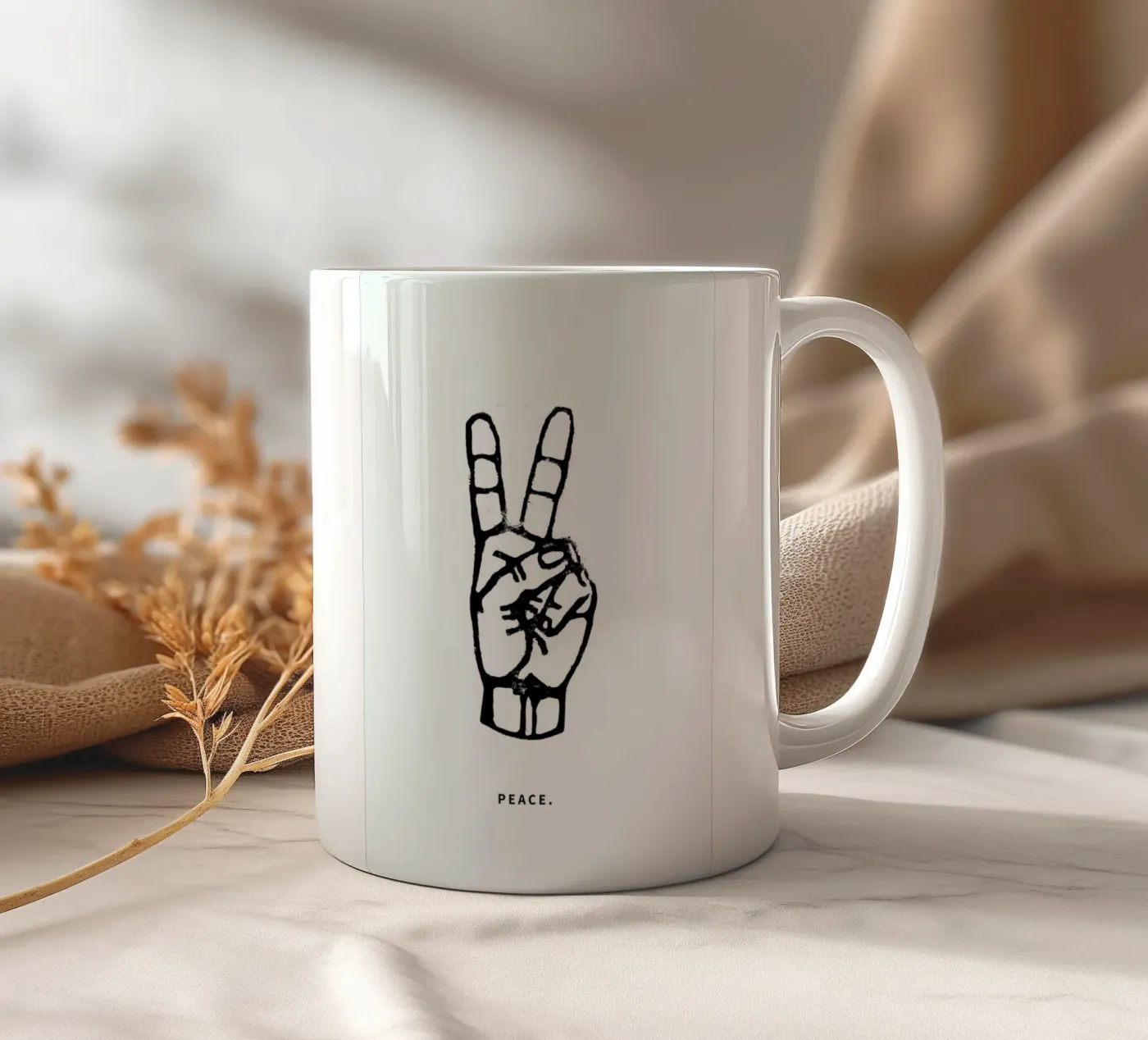 Peace ceramic mug by GIGI ICÔNE