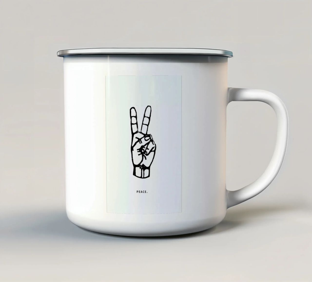 Peace tazza in smalto da GIGI ICÔNE