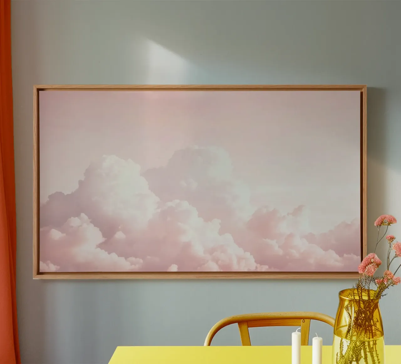 Charm Blush Cloudscape tela con Cornice a cassetta da Modern Muse
