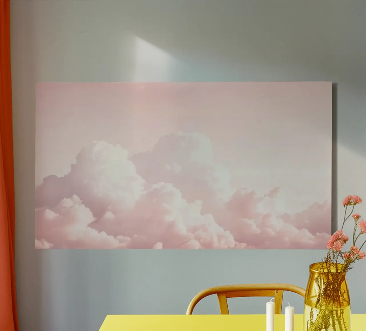 Charm Blush Cloudscape tela con Cornice a cassetta da Modern Muse