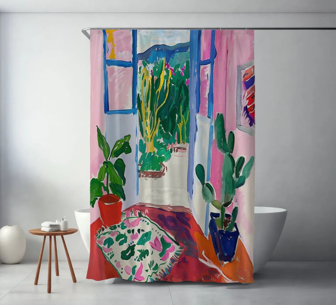 Matisse inspired Open Window shower curtain by Euphoria Theresa