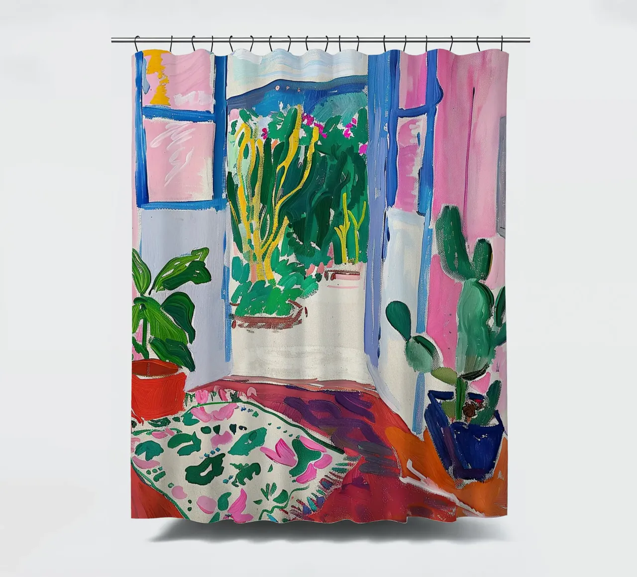 Matisse inspired Open Window shower curtain by Euphoria Theresa