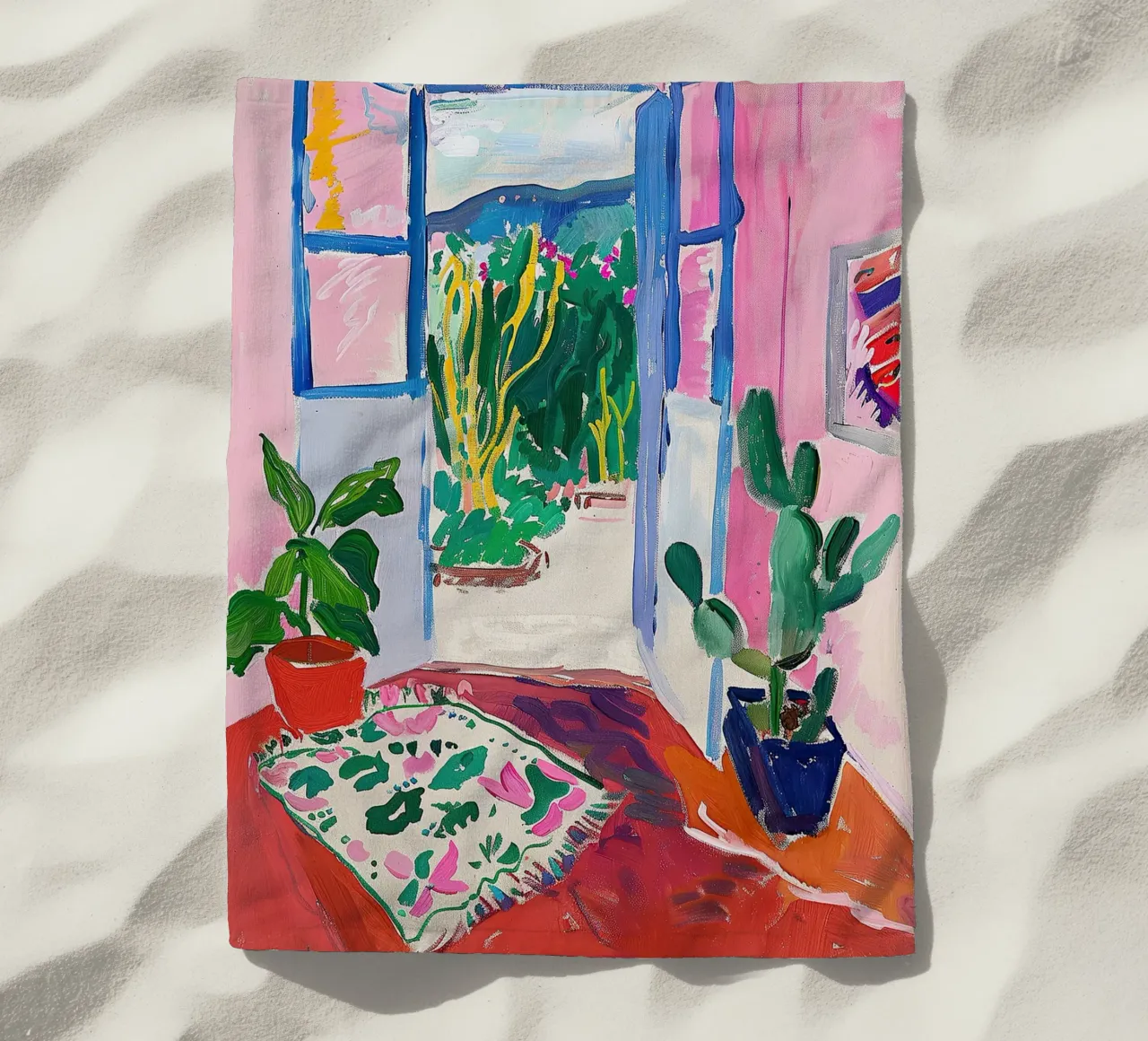 Matisse inspired Open Window beach towel by Euphoria Theresa
