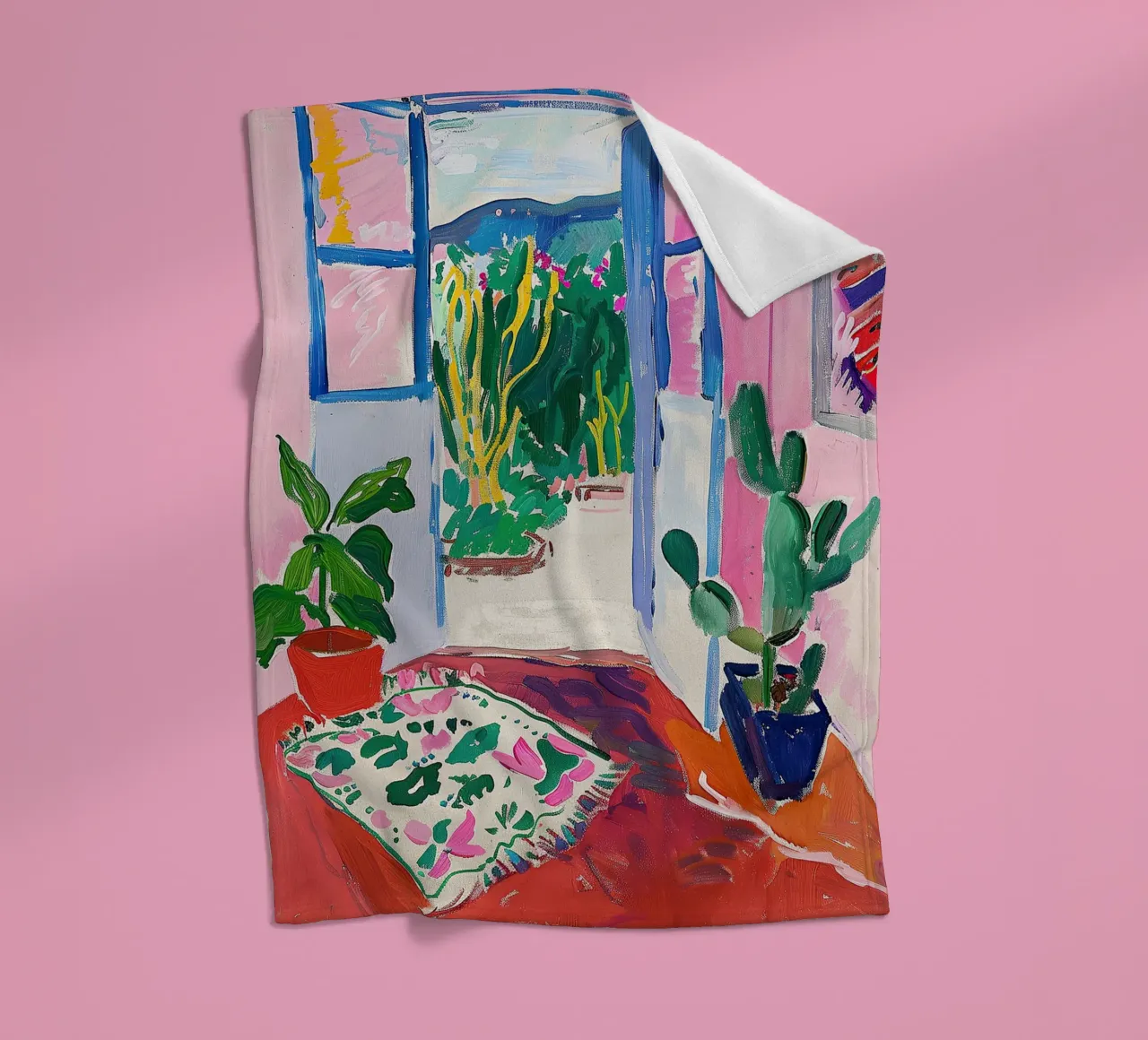 Matisse inspired Open Window fleece blanket by Euphoria Theresa