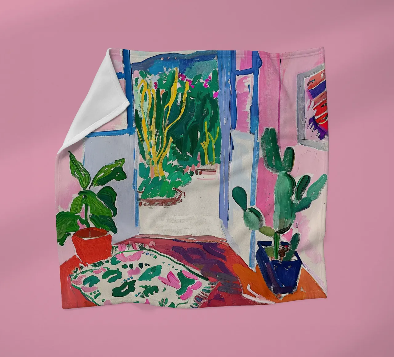 Matisse inspired Open Window fleece blanket by Euphoria Theresa