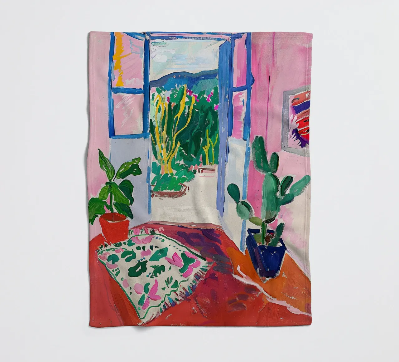 Matisse inspired Open Window fleece blanket by Euphoria Theresa
