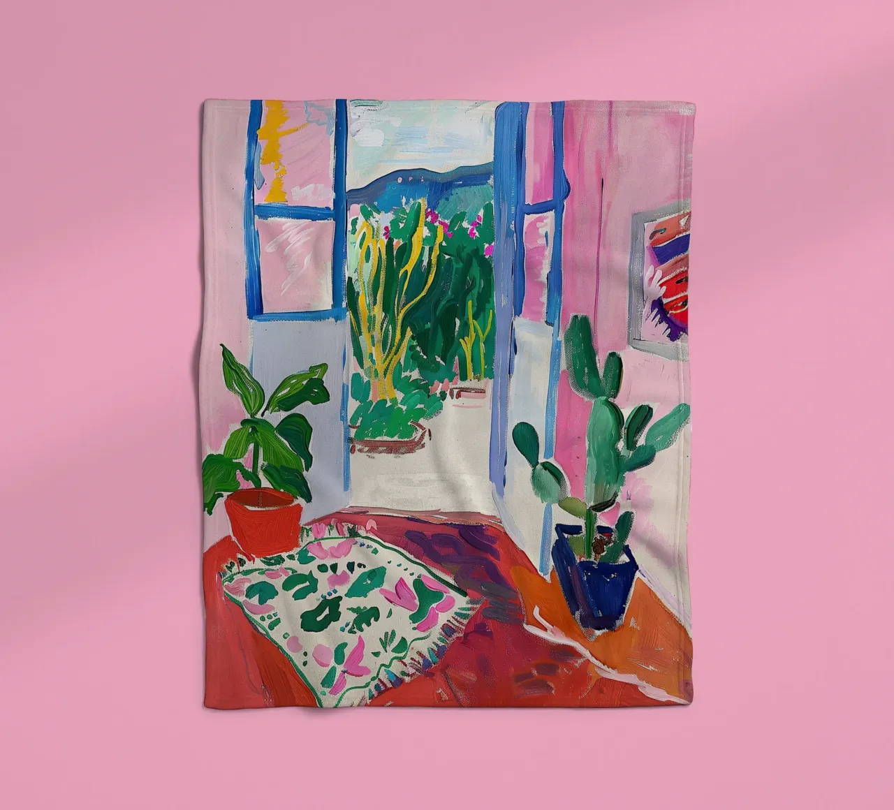 Matisse inspired Open Window fleece blanket by Euphoria Theresa