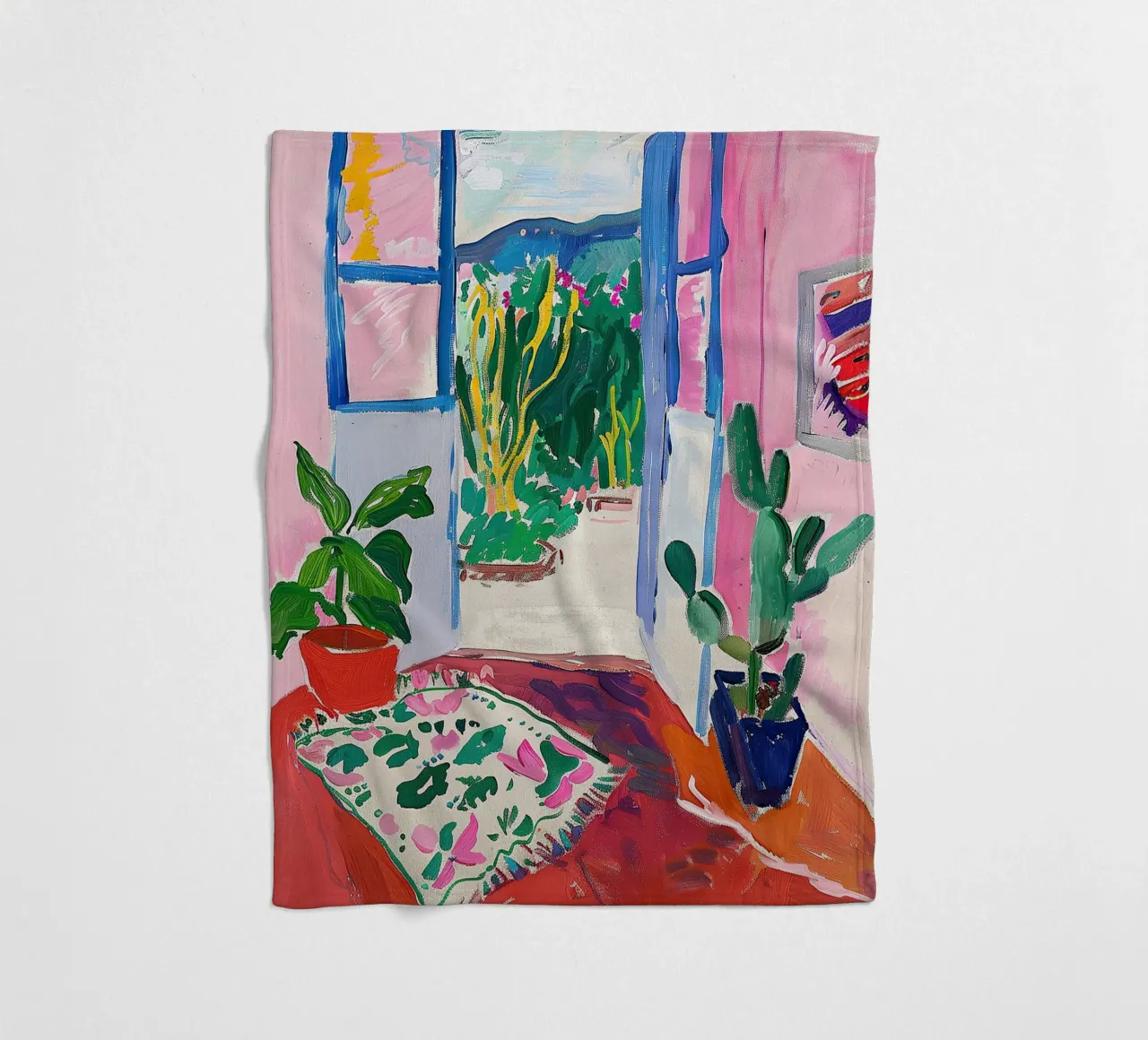 Matisse inspired Open Window fleece blanket by Euphoria Theresa