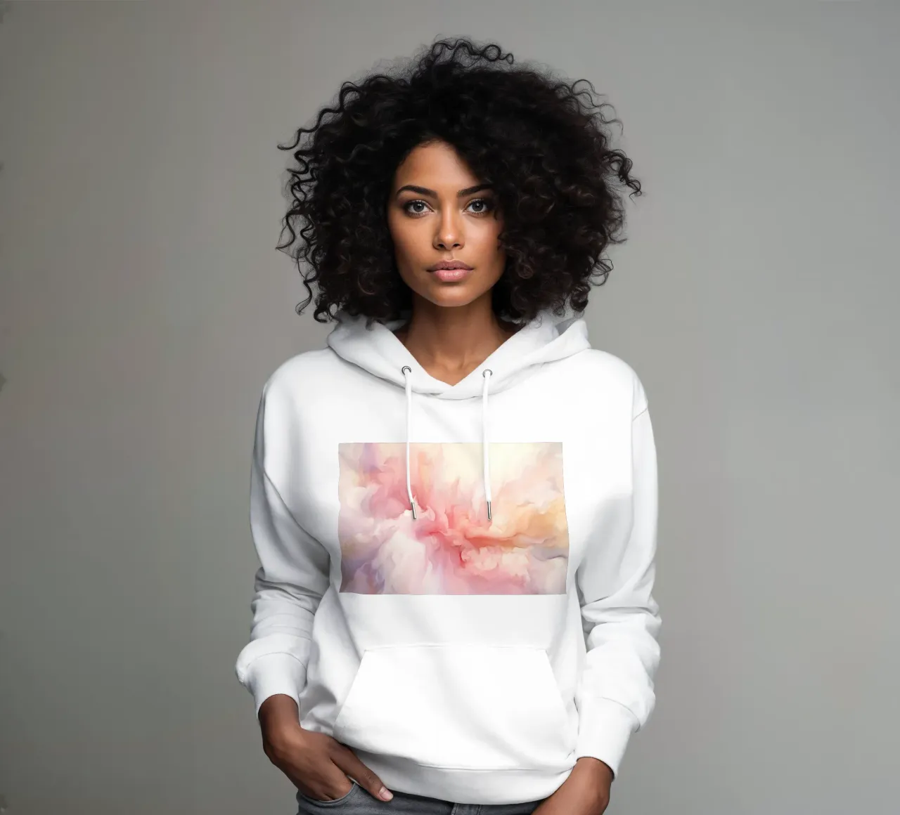 Ethereal Soft Pink Fluid Dreams hoodie by Modern Muse