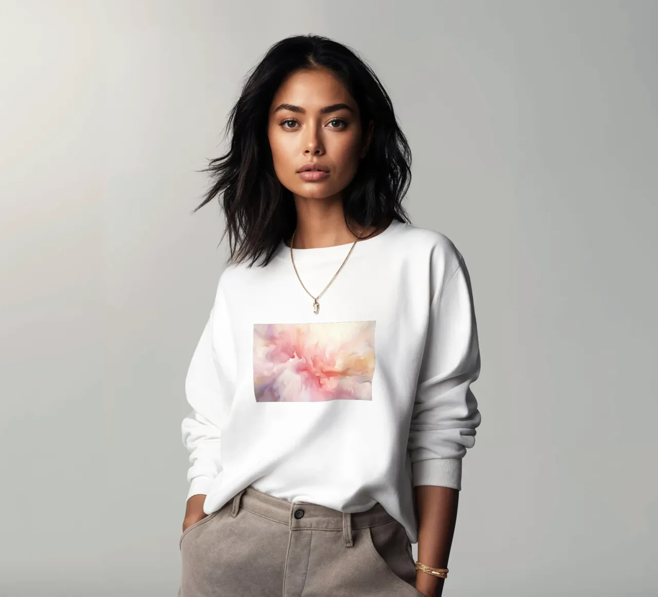 Sogni fluidi rosa tenue eterei felpa da Modern Muse