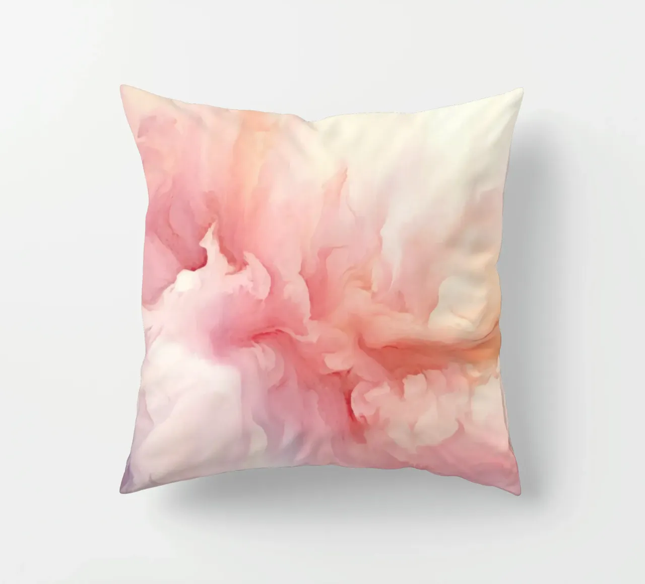 Ethereal Soft Pink Fluid Dreams decorative cushion by Modern Muse