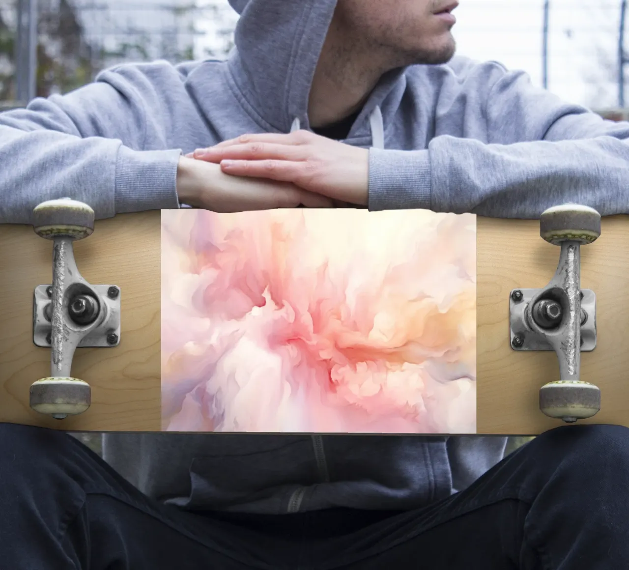 Sueños etéreos fluidos rosa suave pegatina de Modern Muse