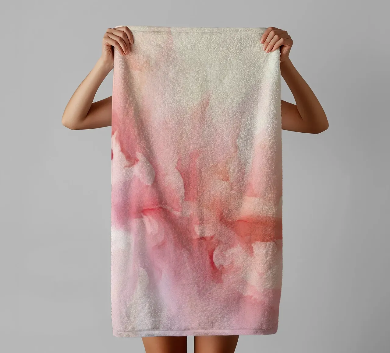 Ethereal Soft Pink Fluid Dreams towel by Modern Muse