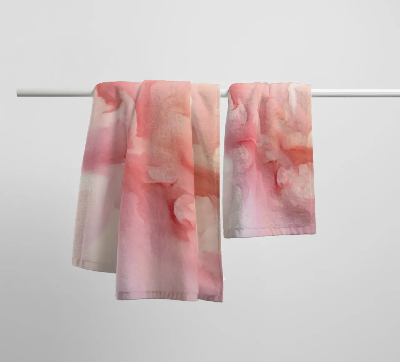 Ethereal Soft Pink Fluid Dreams towel by Modern Muse