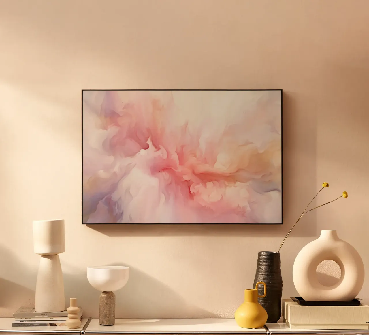 Ätherisch zartrosa flüssige Träume Acryl-Glas von Modern Muse