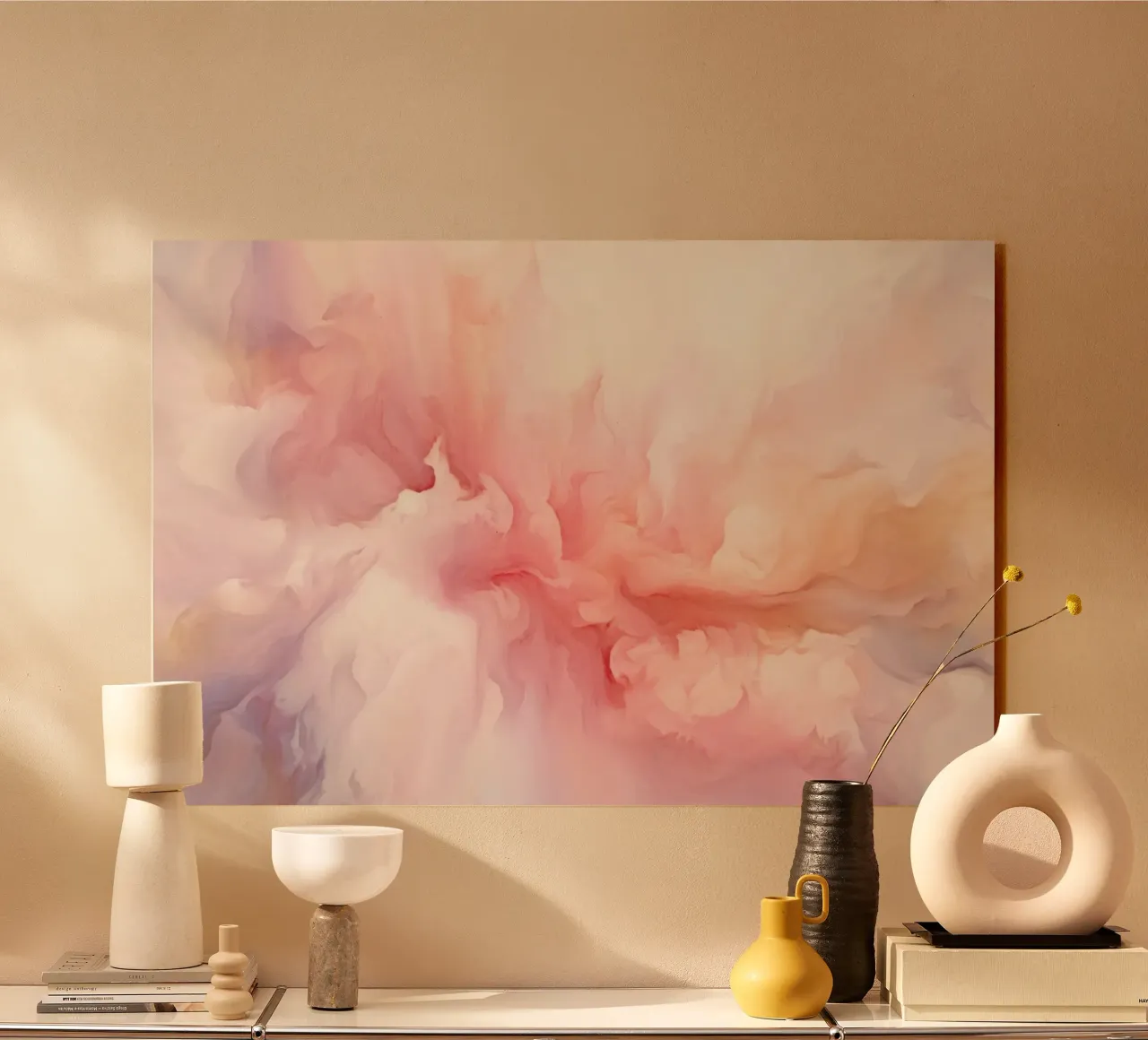 Ätherisch zartrosa flüssige Träume Acryl-Glas von Modern Muse