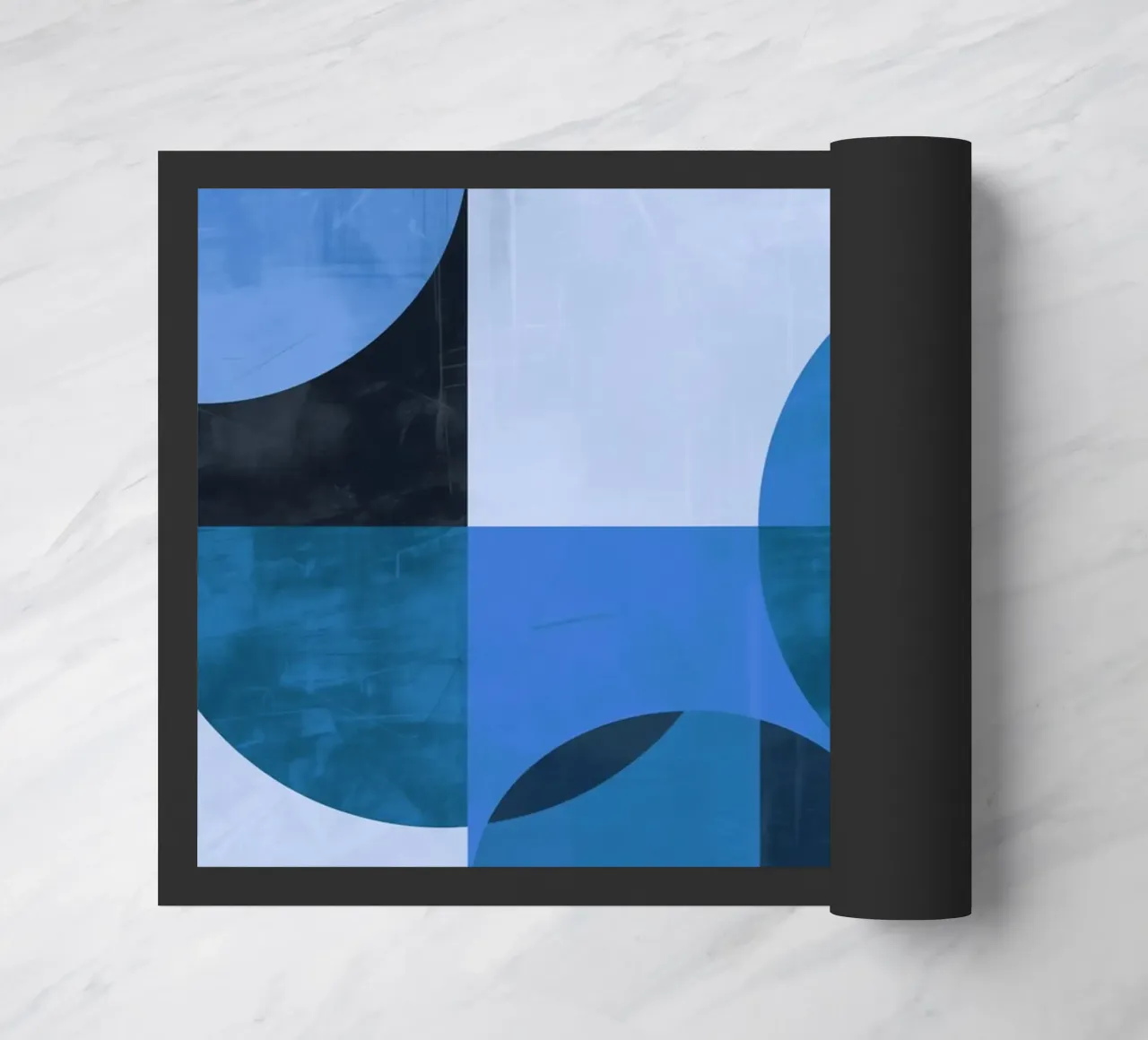 Forme geometriche astratte degli anni '70 in blu zerbino da Autofocus