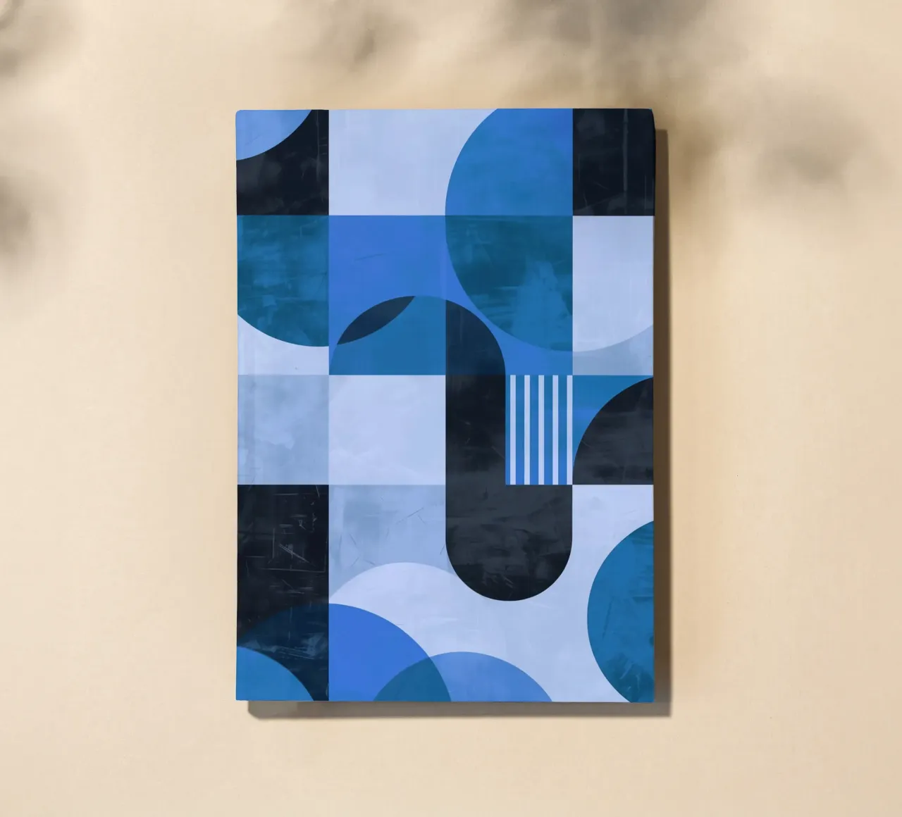 Abstract geometric shapes from the 70s in blue notebook by Autofocus