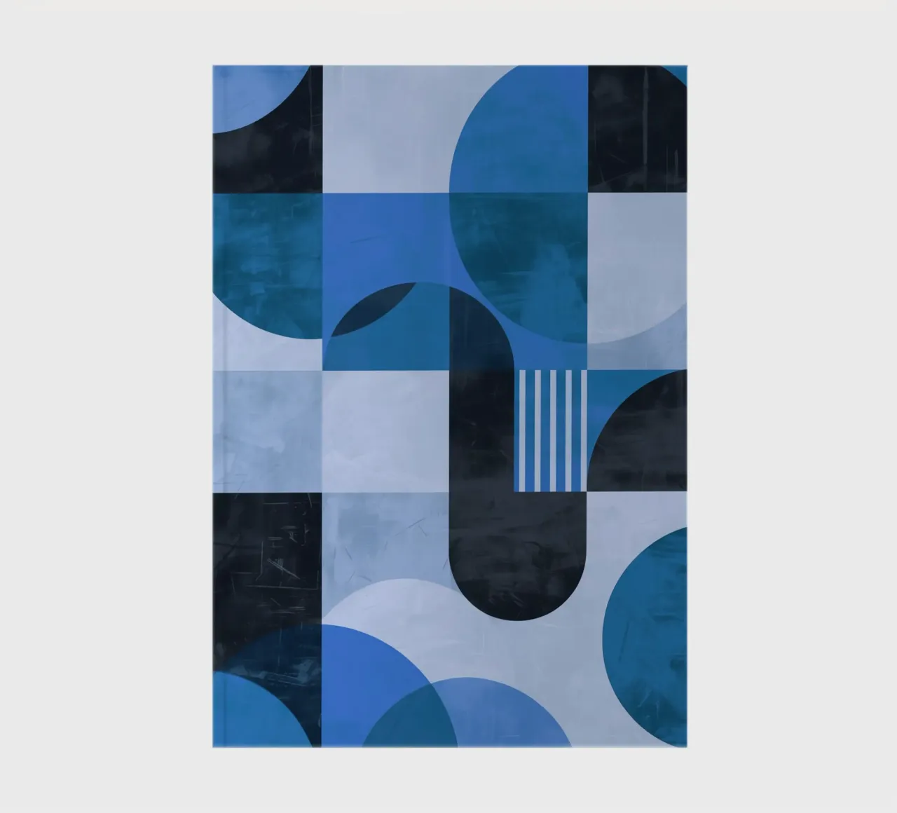 Abstract geometric shapes from the 70s in blue notebook by Autofocus