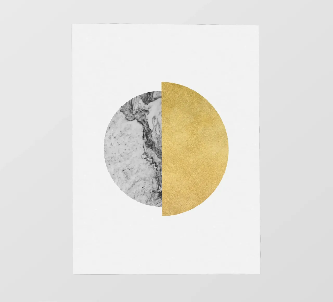 Arte dell'eclissi minimalista in oro e marmo telo in pvc da kookiepixel