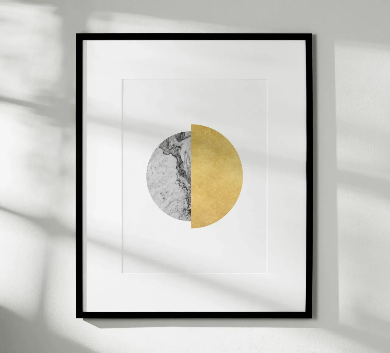 Gold and Marble Minimalist Eclipse Art hahnemühle by kookiepixel