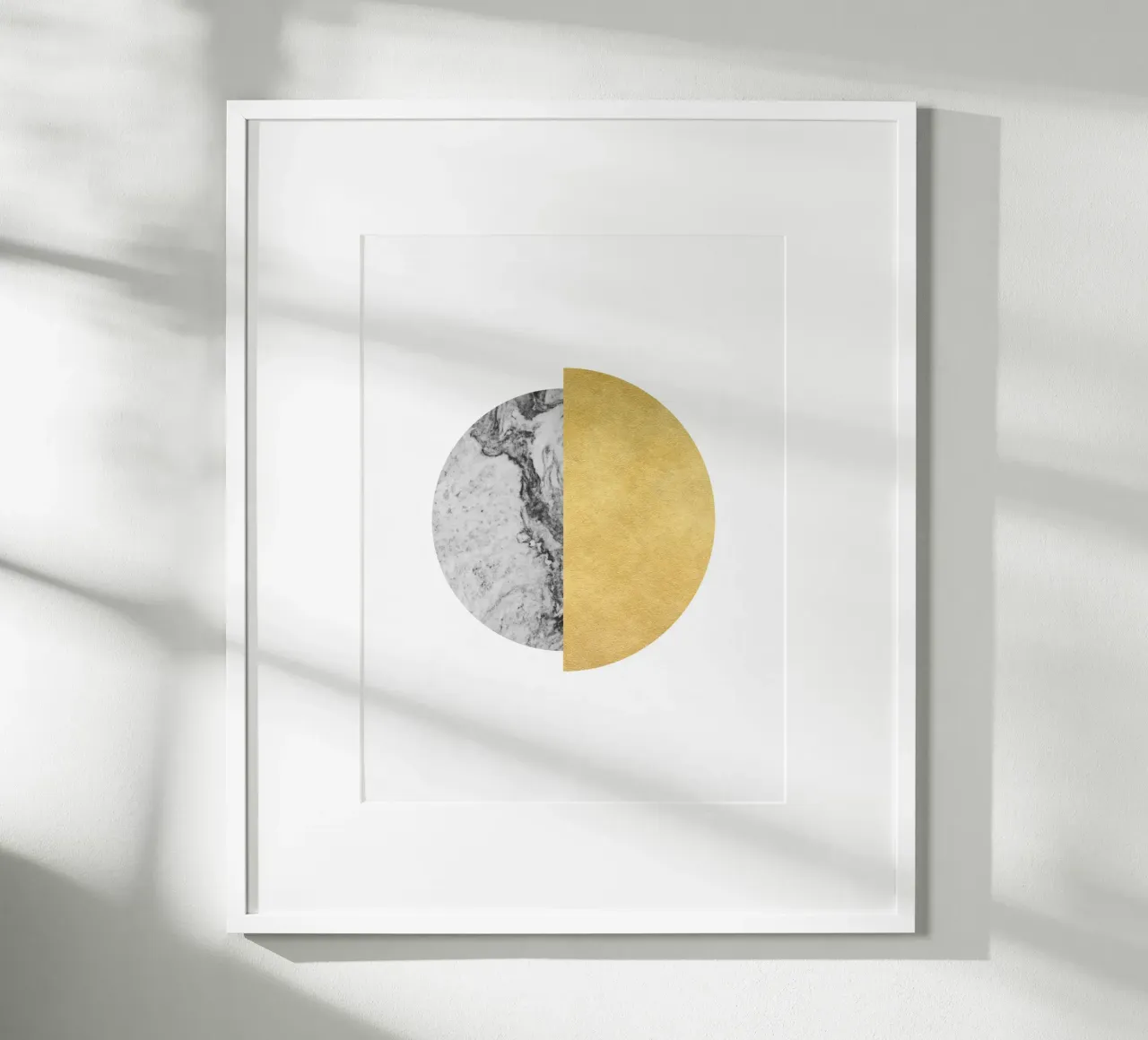 Gold and Marble Minimalist Eclipse Art hahnemühle by kookiepixel