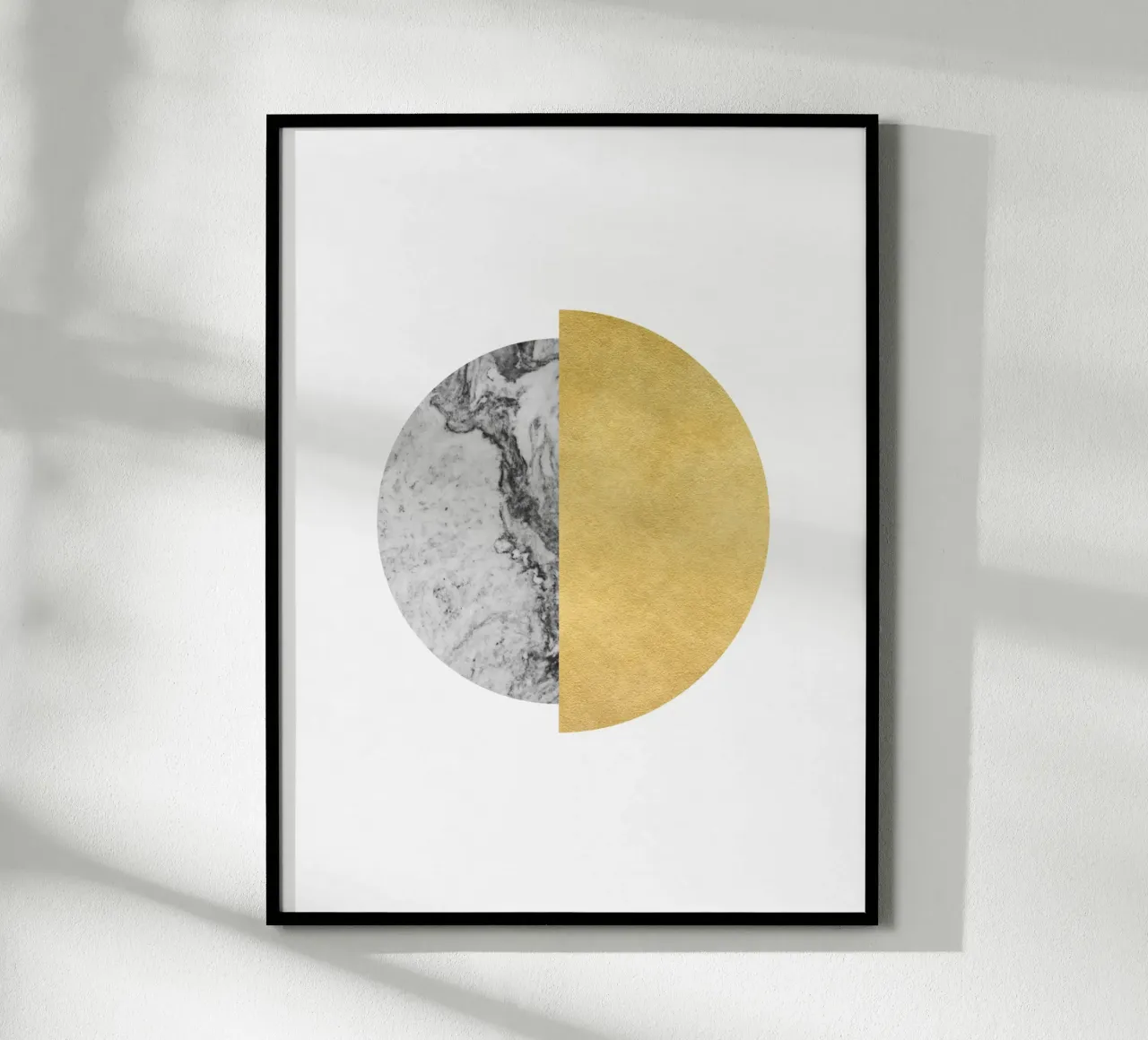 Gold and Marble Minimalist Eclipse Art hahnemühle by kookiepixel
