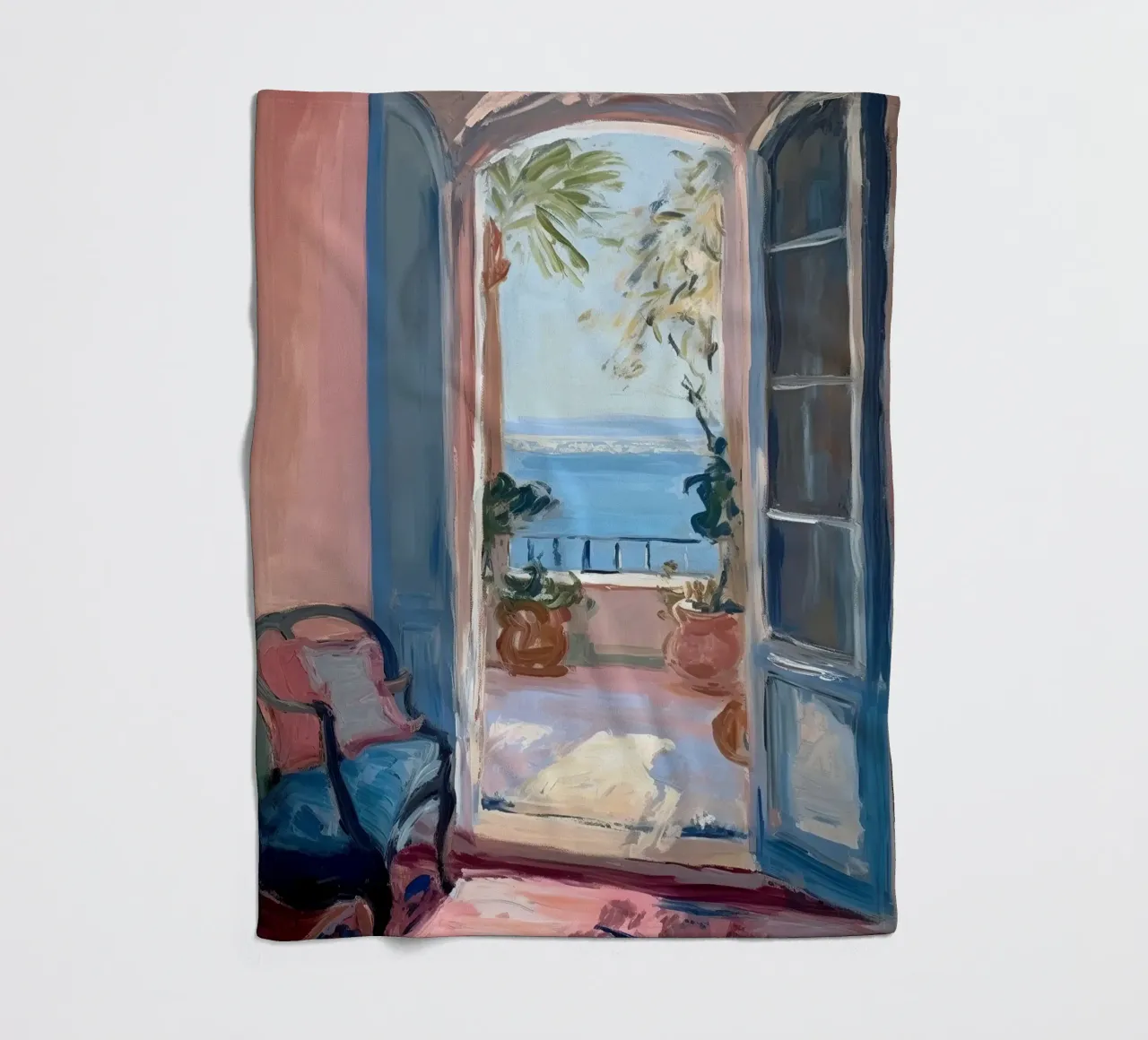 Matisse inspired Open Window fleece blanket by Euphoria Theresa