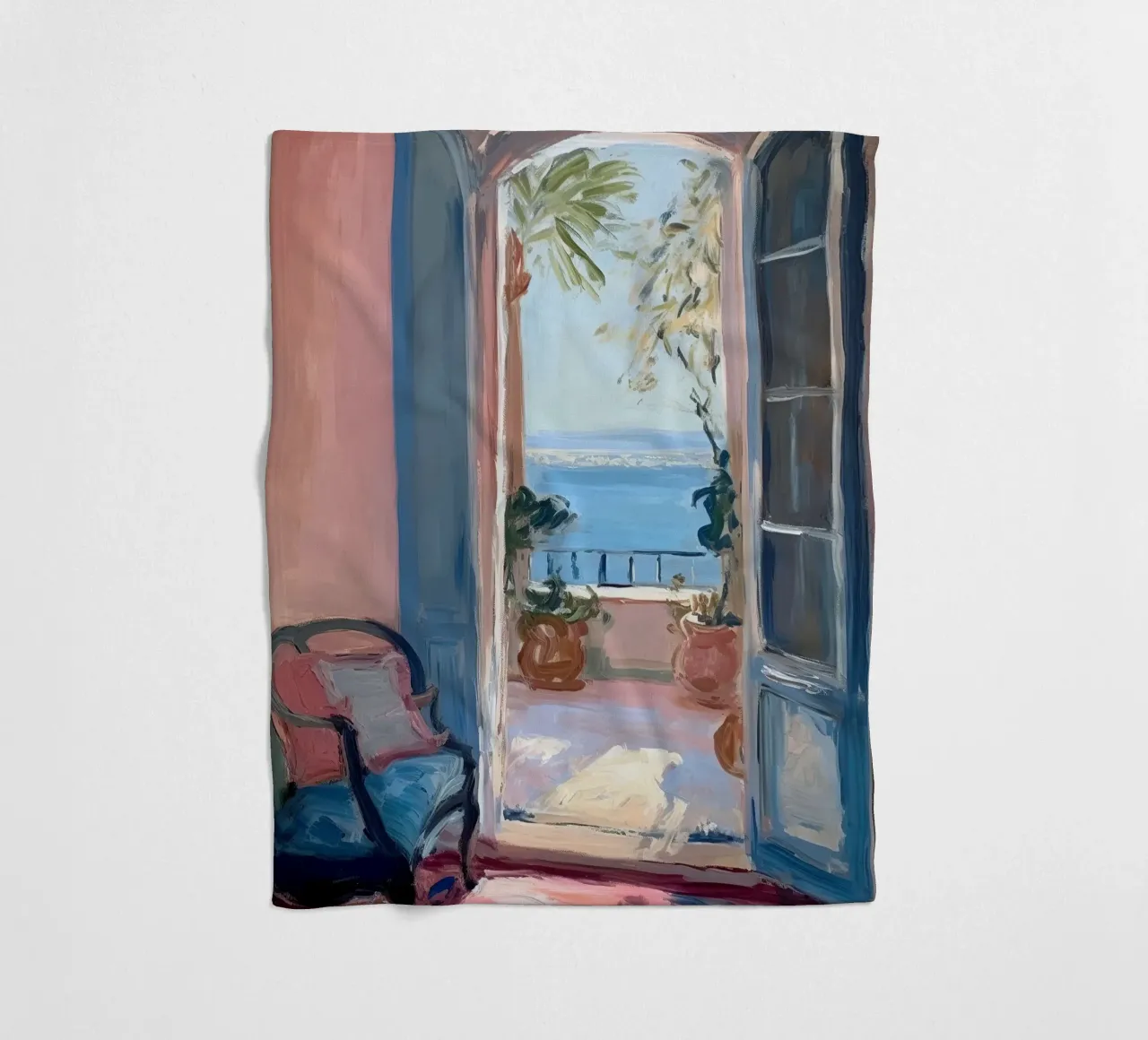 Matisse inspired Open Window fleece blanket by Euphoria Theresa
