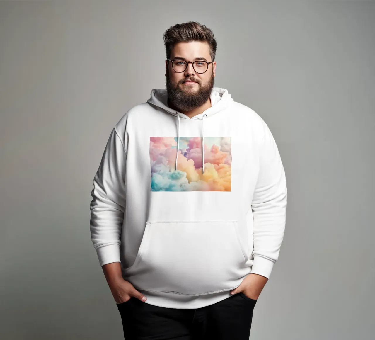 Nuvole di cotone soleggiate felpa con cappuccio da Modern Muse