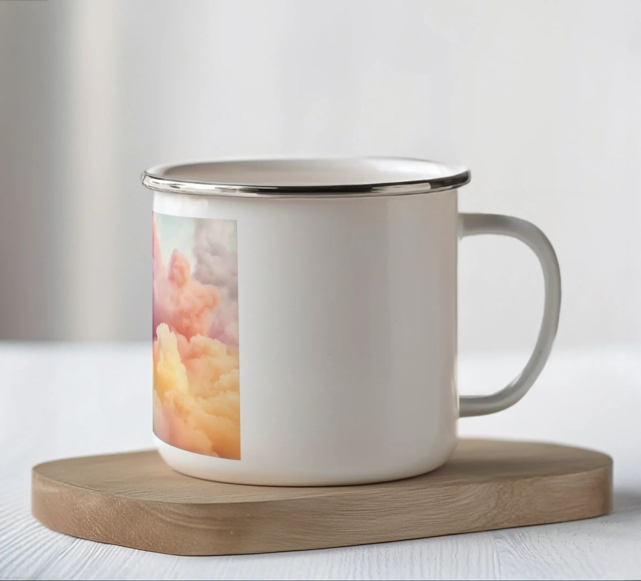 Nuvole di cotone soleggiate tazza in smalto da Modern Muse