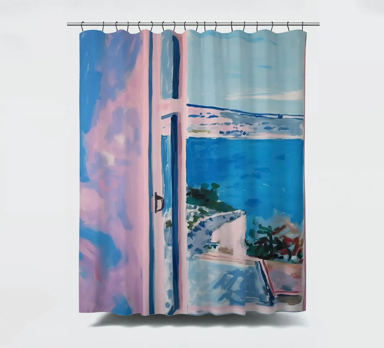Op Matisse geïnspireerd Open Venster douchegordijn van Euphoria Theresa