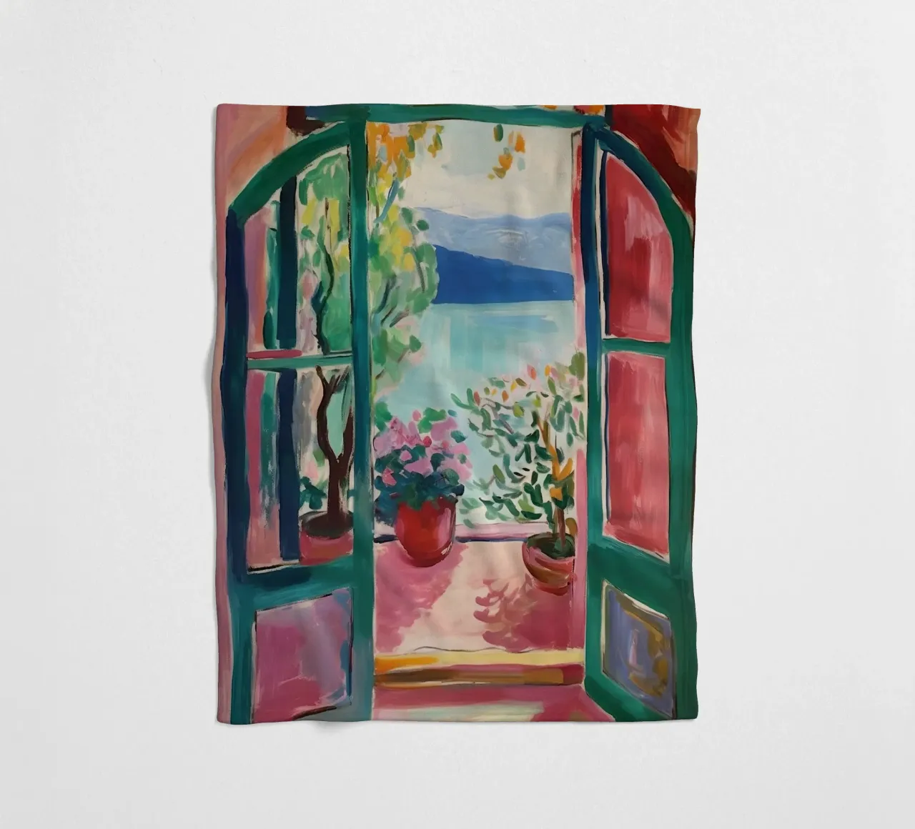 Matisse ispira la Finestra aperta coperta in pile da Euphoria Theresa
